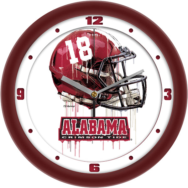alabama football helmet 18 Alabama Crimson Tide Drip Helmet Decorative Wall Clock