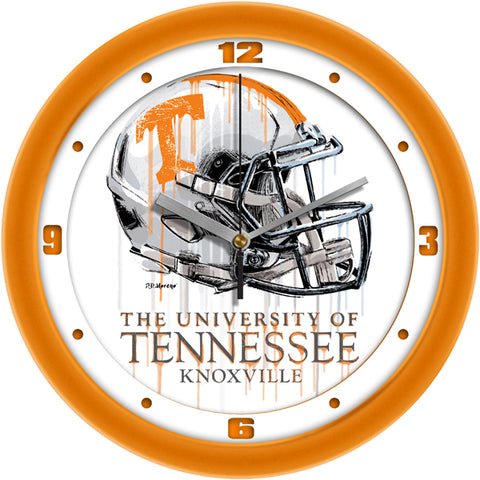 Tennessee Volunteers Drip Helmet Decorative Wall Clock, Silent Non-Ticking, 11.5"