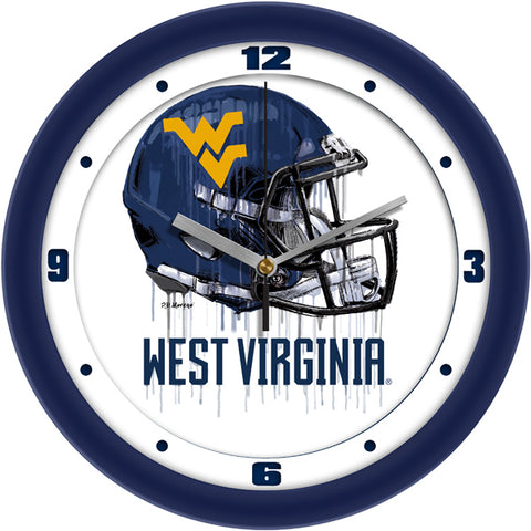 West Virginia Mountaineers Drip Helmet Decorative Wall Clock, Silent Non-Ticking, 11.5"