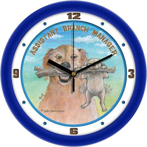 Assistant Branch Manager Funny Dog Wall Clock by Gary Patterson