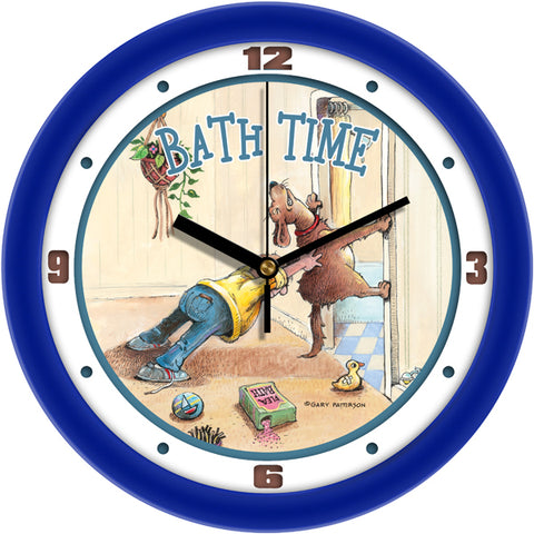 Bath Time Funny Dog Wall Clock by Gary Patterson