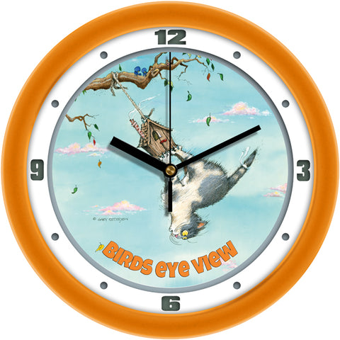 Birds Eye View Funny Cat Wall Clock by Gary Patterson