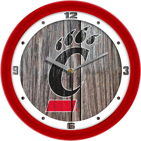 Cincinnati Bearcats - Weathered Wood Wall Clock - SuntimeDirect