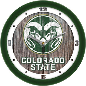 Colorado State Rams - Weathered Wood Wall Clock - SuntimeDirect