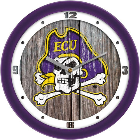 East Carolina Pirates - Weathered Wood Wall Clock - SuntimeDirect