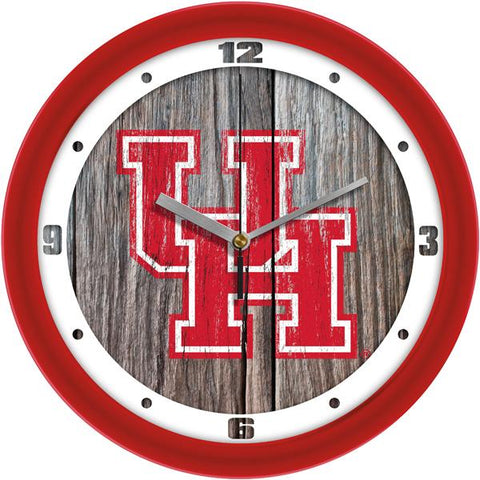Houston Cougars - Weathered Wood Wall Clock - SuntimeDirect