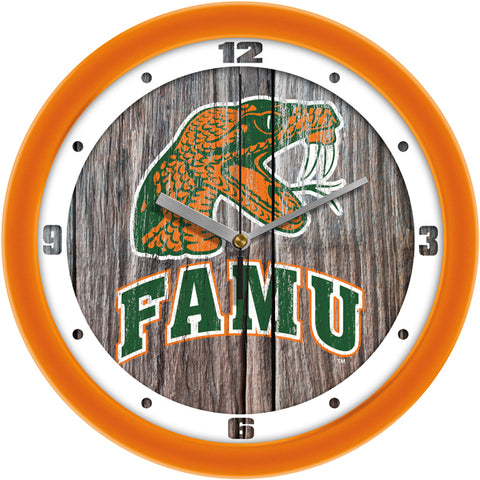 Florida A&M Rattlers - Weathered Wood Wall Clock