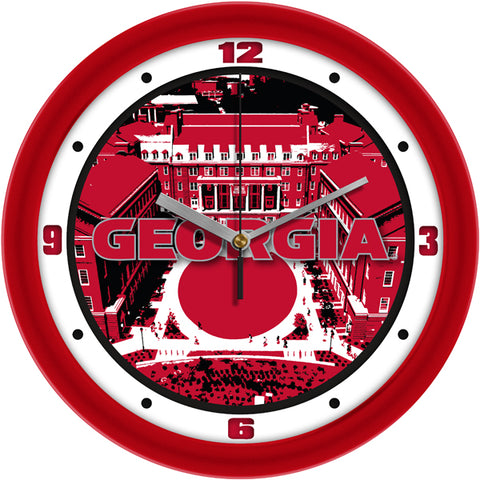 Georgia Bulldogs Wall Clock - Campus Art - Non Ticking Silent Movement - 11.5"