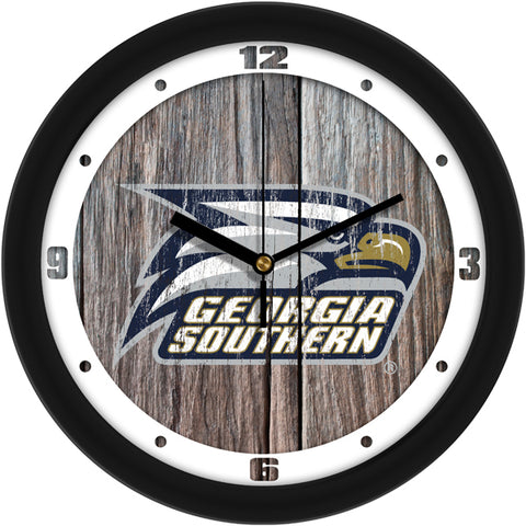 Georgia Southern Eagles - Weathered Wood Wall Clock