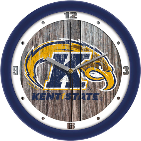 Kent State Golden Flashes - Weathered Wood Wall Clock