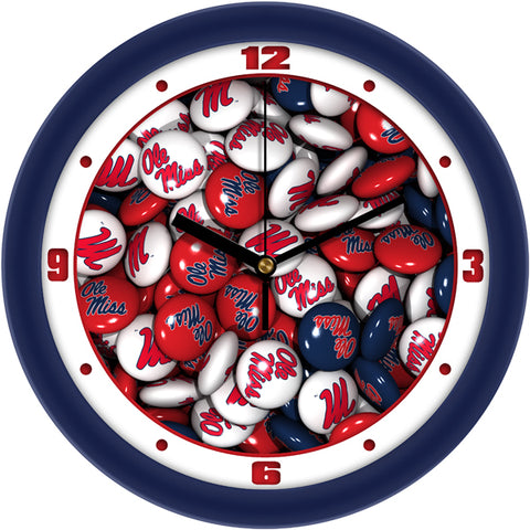 Mississippi Rebels  -  Ole Miss - Candy Wall Clock - SuntimeDirect
