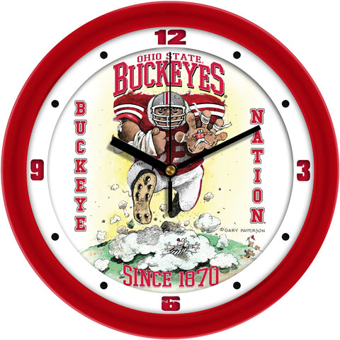 Ohio State Buckeyes - "Steamroller" Football Wall Clock - Art by Gary Patterson