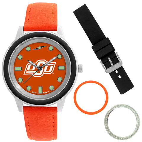Oklahoma State Cowboys Unisex Colors Watch Gift Set