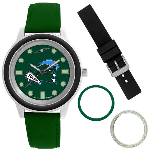 Tulane University Green Wave Unisex Colors Watch Gift Set