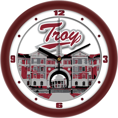 Troy Trojans Wall Clock - Campus Art - Non Ticking Silent Movement - 11.5"
