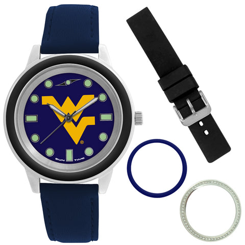 West Virginia Mountaineers Unisex Colors Watch Gift Set