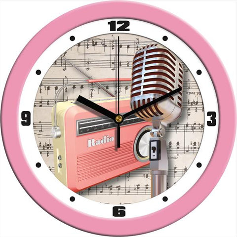 Pink Radio Retro Wall Clock - SuntimeDirect