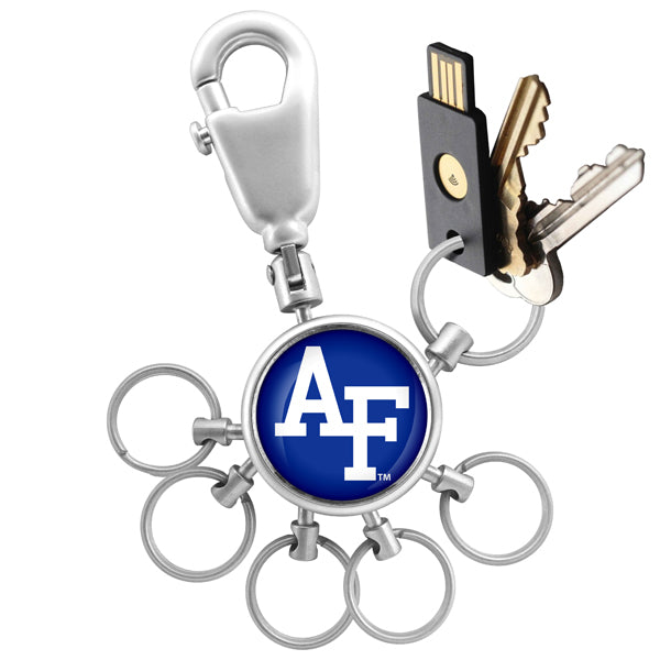 Air Force Falcons Collegiate Valet Keychain with 6 Keyrings