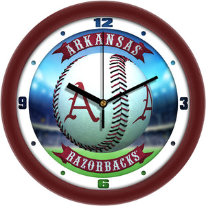 Arkansas Razorbacks - Home Run Wall Clock