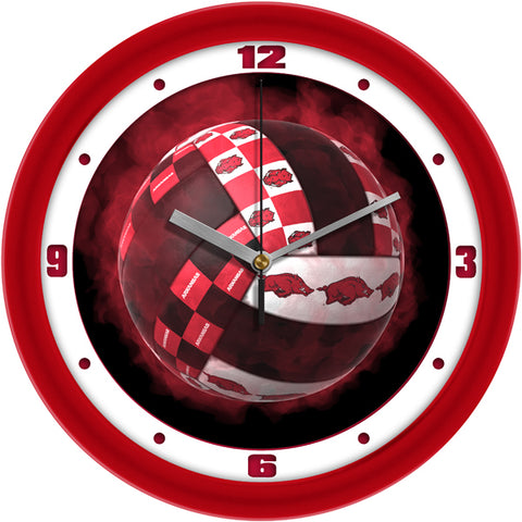 Arkansas Razorbacks Volleyball Silent Wall Clock - 11.5"