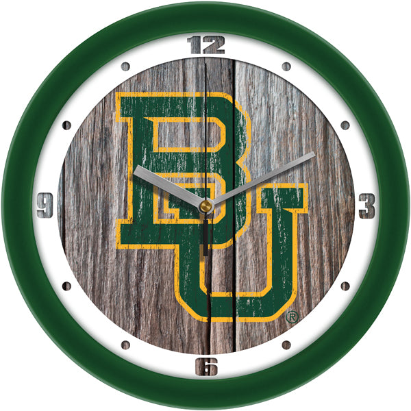 Baylor Bears - Weathered Wood Wall Clock