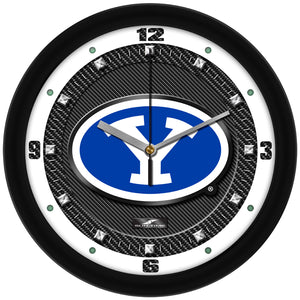 Brigham Young Univ. Cougars - Carbon Fiber Textured Wall Clock