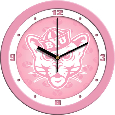 Brigham Young Univ. Cougars - Pink Wall Clock