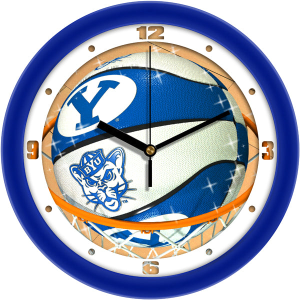 Brigham Young Univ. Cougars - Slam Dunk Wall Clock