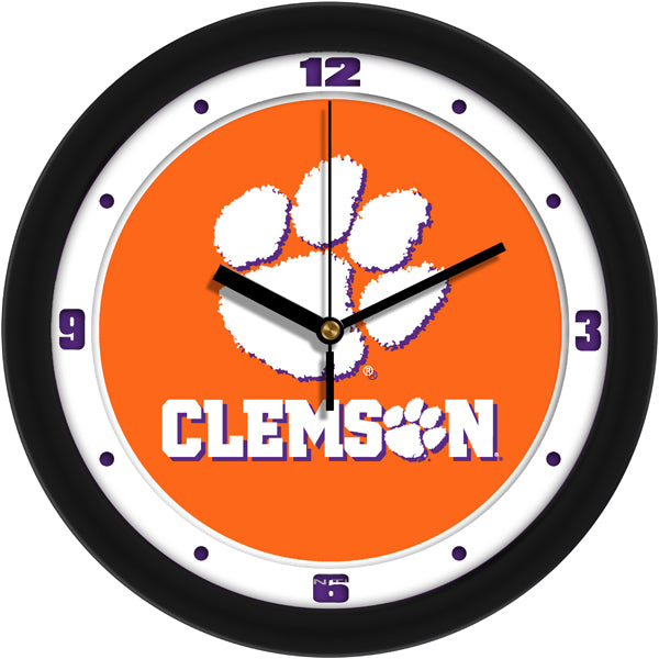 Clemson Tigers Team Spirit Wall Clock 1 - Silent Non-Ticking Movement