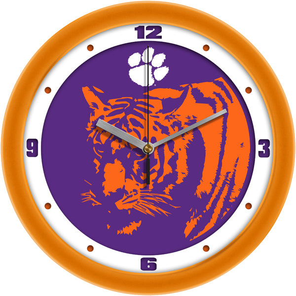 Clemson Tigers Mascot Wall Clock, 11.5" with Non Ticking Silent Movement