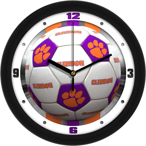 Clemson Tigers Soccer 11.5" Wall Clock with Silent Sweep