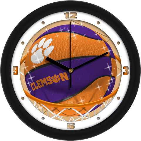 Clemson Tigers Basketball 11.5" Wall Clock with Silent Sweep