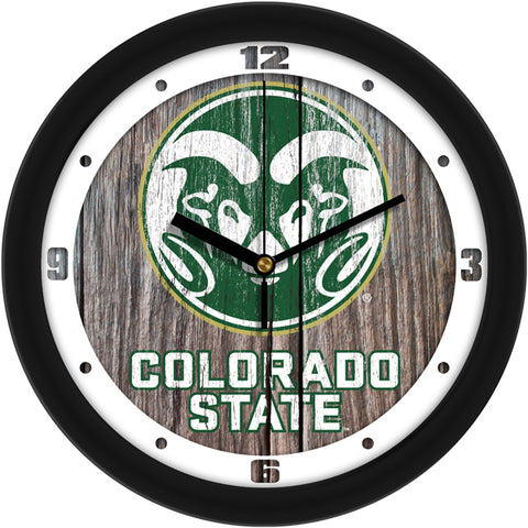 Colorado State Rams - Weathered Wood Wall Clock