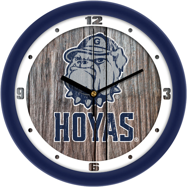 Georgetown Hoyas - Weathered Wood Wall Clock