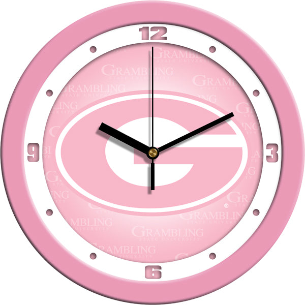 Grambling State University Tigers - Pink Wall Clock