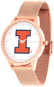 Illinois Fighting Illini - Mesh Statement Watch - Rose Band