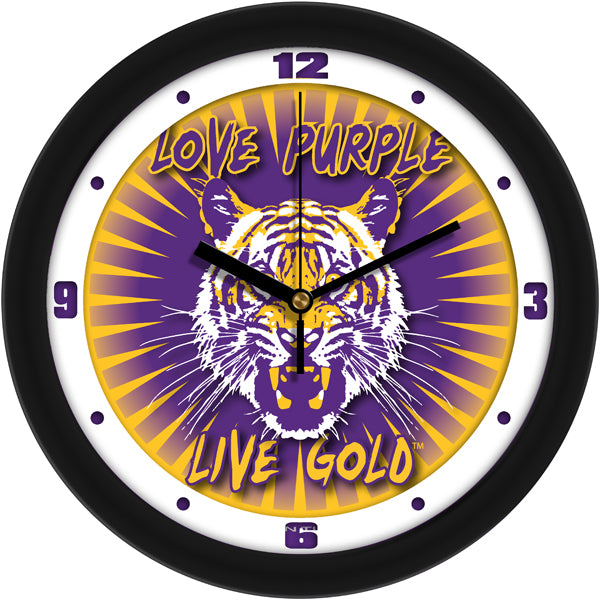 LSU Tigers Team Spirit Wall Clock 2 - Silent Non-Ticking Movement