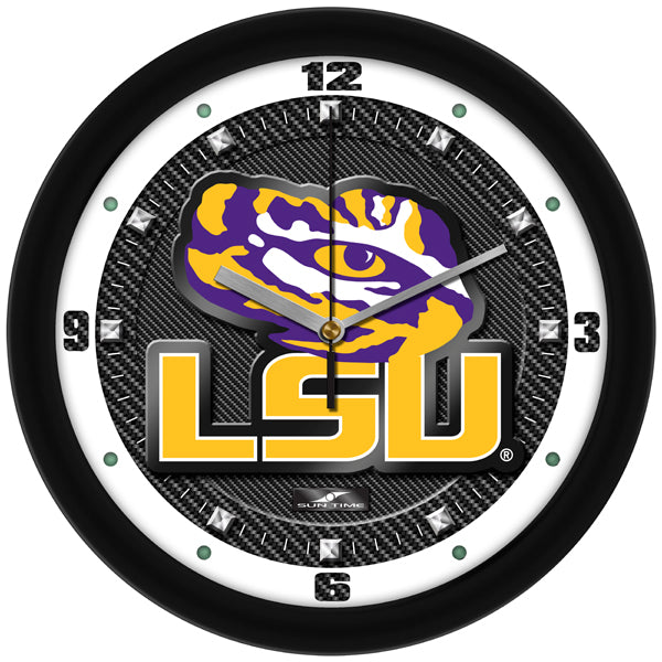 LSU Tigers - Carbon Fiber Textured Wall Clock