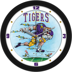 LSU Tigers - "Down the Field" Football Wall Clock - Art by Gary Patterson