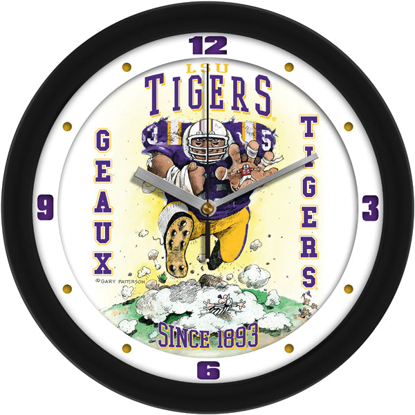 LSU Tigers - "Steamroller" Football Wall Clock - Art by Gary Patterson