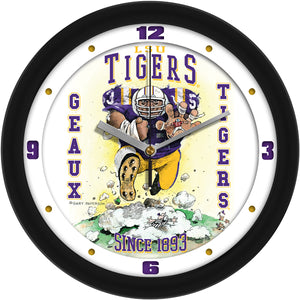 LSU Tigers - "Steamroller" Football Wall Clock - Art by Gary Patterson