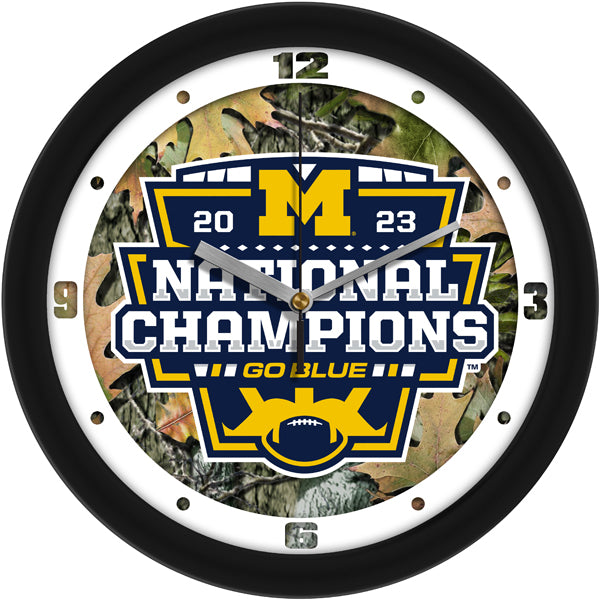 Michigan Wolverines 2023 Champions Camo Wall Clock