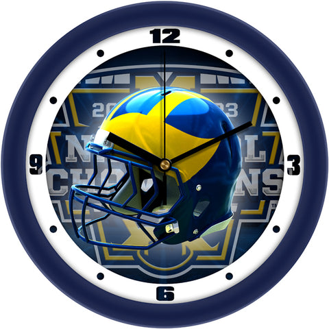 Michigan Wolverines 2023 Champions Football Helmet Wall Clock