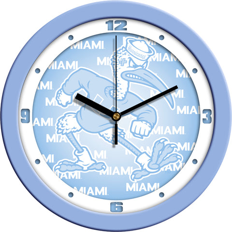 Miami Hurricanes Baby Blue 11.5" Wall Clock with Silent Sweep