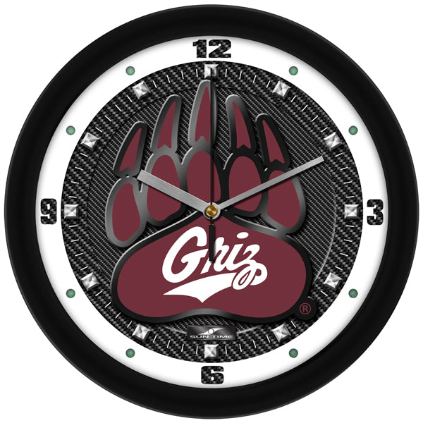 Montana Grizzlies - Carbon Fiber Textured Wall Clock