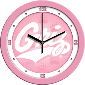 Montana Grizzlies - Pink Wall Clock