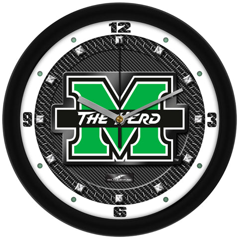 Marshall University Thundering Herd - Carbon Fiber Textured Wall Clock