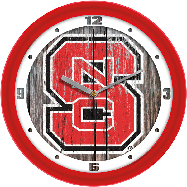 NC State Wolfpack - Weathered Wood Wall Clock