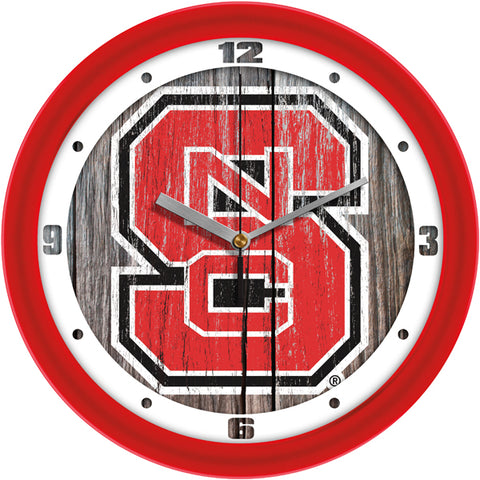 NC State Wolfpack - Weathered Wood Wall Clock