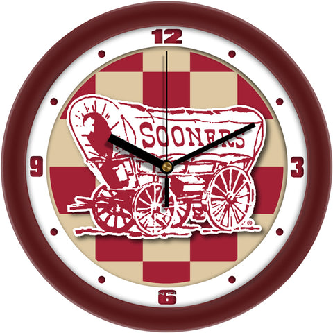 Oklahoma Sooners Team Spirit Wall Clock 2 - Silent Non-Ticking Movement